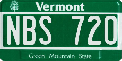 VT license plate NBS720