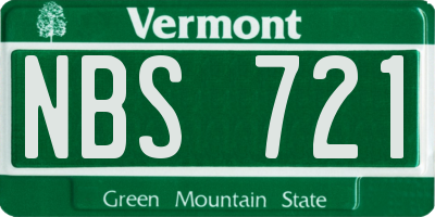 VT license plate NBS721