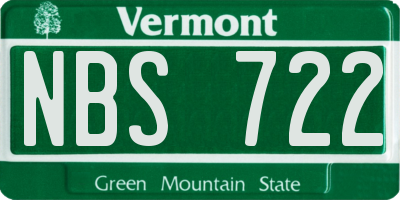 VT license plate NBS722