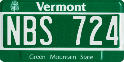 VT license plate NBS724