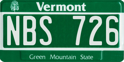 VT license plate NBS726