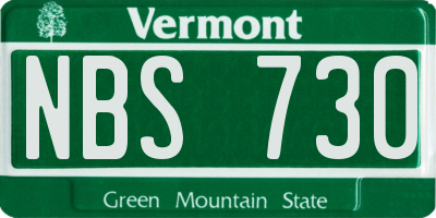 VT license plate NBS730
