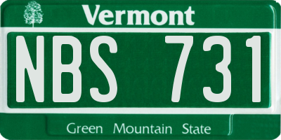 VT license plate NBS731