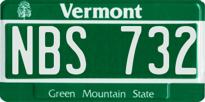 VT license plate NBS732