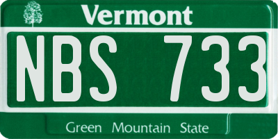 VT license plate NBS733
