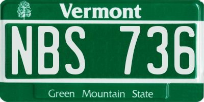 VT license plate NBS736