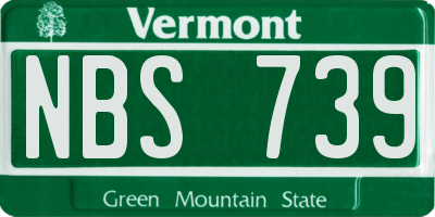 VT license plate NBS739