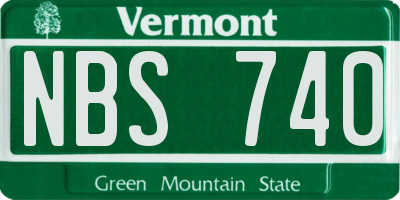 VT license plate NBS740