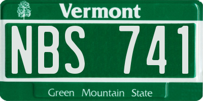 VT license plate NBS741