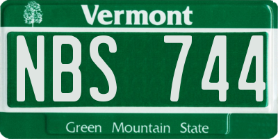 VT license plate NBS744