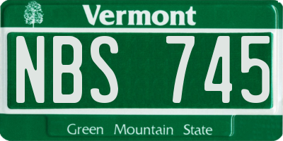VT license plate NBS745
