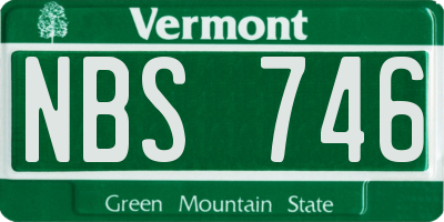 VT license plate NBS746