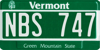 VT license plate NBS747