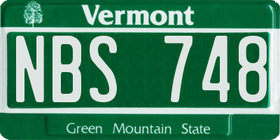 VT license plate NBS748