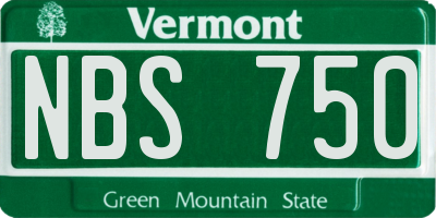 VT license plate NBS750