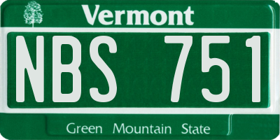 VT license plate NBS751
