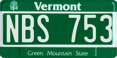VT license plate NBS753