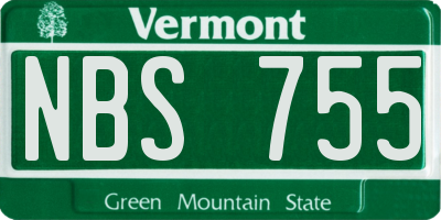 VT license plate NBS755