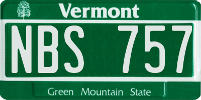 VT license plate NBS757