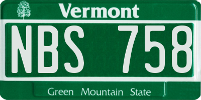 VT license plate NBS758