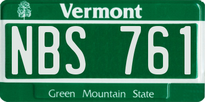 VT license plate NBS761