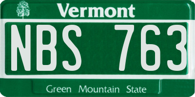 VT license plate NBS763