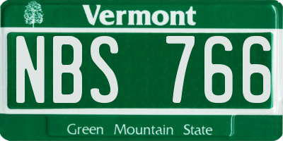VT license plate NBS766