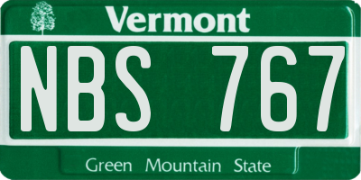 VT license plate NBS767