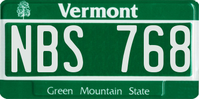 VT license plate NBS768