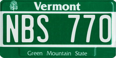 VT license plate NBS770