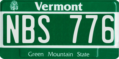 VT license plate NBS776