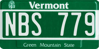 VT license plate NBS779