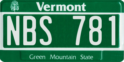 VT license plate NBS781
