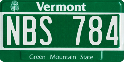 VT license plate NBS784