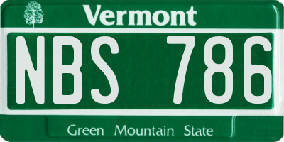 VT license plate NBS786