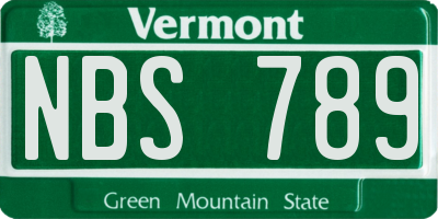 VT license plate NBS789