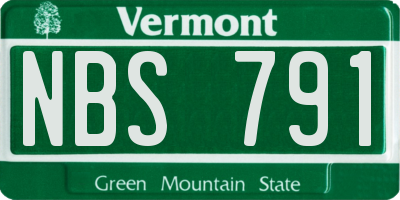 VT license plate NBS791