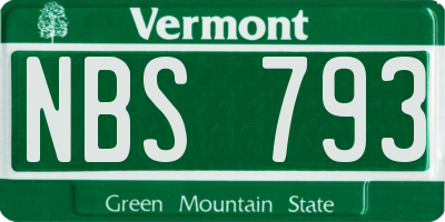 VT license plate NBS793