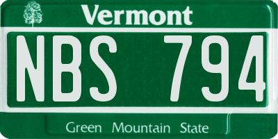 VT license plate NBS794