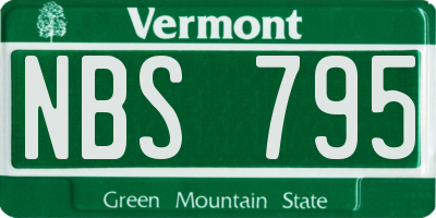 VT license plate NBS795