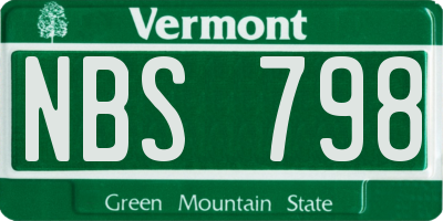 VT license plate NBS798