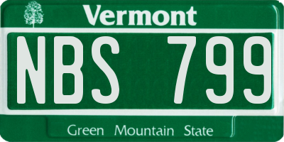 VT license plate NBS799