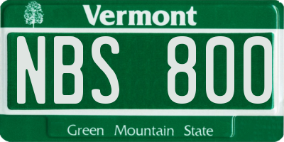 VT license plate NBS800
