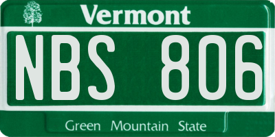 VT license plate NBS806