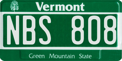 VT license plate NBS808