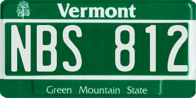 VT license plate NBS812