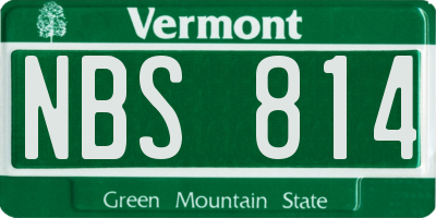 VT license plate NBS814