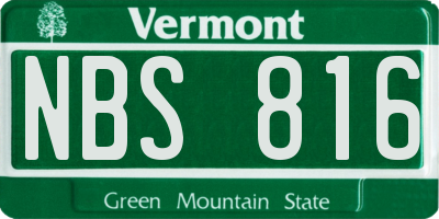 VT license plate NBS816