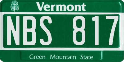 VT license plate NBS817