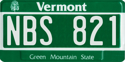 VT license plate NBS821